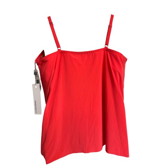 Magicsuit Sunset Orange Size 22W Tankini Top Underwire DD Cup Side Tie NWT $178 - Picture 2 of 11